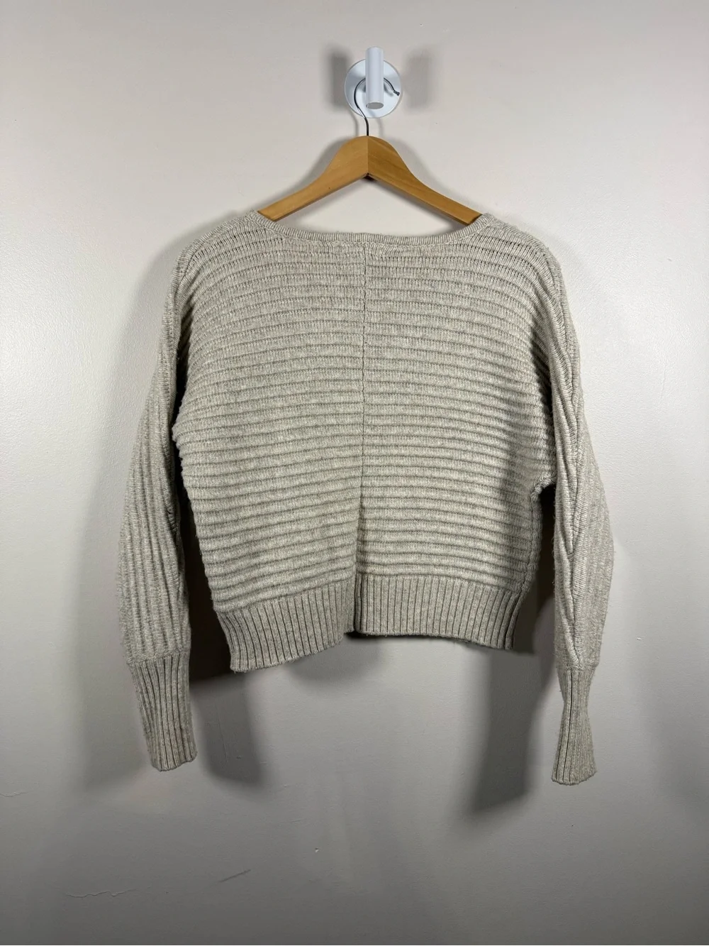 Cozy V-Neck Ribbed Sweater - Cream
